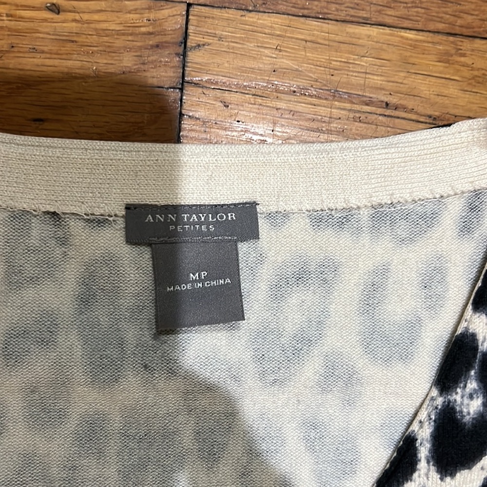 Ann Taylor animal print button down sweater - Picture 3 of 3